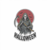 グリムリーパー ハロウィン ビンテージ 彫刻 アート_1 シール (正面)