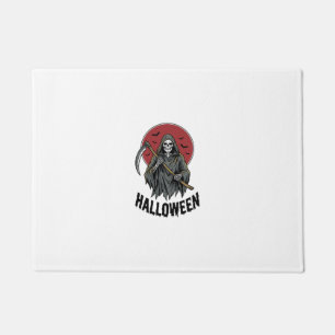 グリムリーパー ハロウィン ビンテージ 彫刻 アート_1 ドアマット