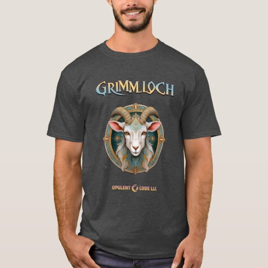 グリムロッホの羊の紋章 ファンタジーRPG Tシャツ (正面)
