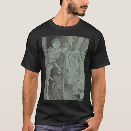 グリム童話 若い伯爵と魚 Tシャツ (正面)