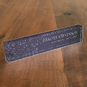 グリメリーインディゴグランジ |ミッドナイトパープルダマスク デスクネームプレート (側面)