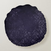 グリメリーインディゴグランジ |ミッドナイトパープルダマスク ラウンドクッション (裏面)