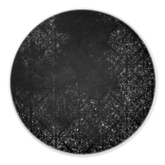 グリメリーオニキスグランジ | シルブリーブラックグラムダマスク セラミックノブ (正面)