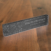 グリメリーオニキスグランジ | シルブリーブラックグラムダマスク デスクネームプレート (側面)