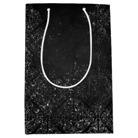 グリメリーオニキスグランジ | シルブリーブラックグラムダマスク ミディアムペーパーバッグ (正面)