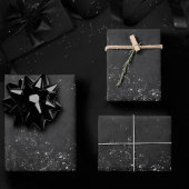 グリメリーオニキスグランジ | シルブリーブラックグラムダマスク ラッピングペーパーシート