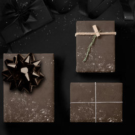 グリメリーグランジブロンズ | リッチブラウングラムダマスク ラッピングペーパーシート