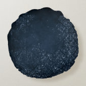 グリメリーグランジ海軍 | ダークサファイアブルーダマスク ラウンドクッション (裏面)