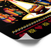 グリメリーッツマスタッキーおもしろいメリークリスマスホットドッグ ポスター (角)