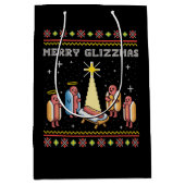 グリメリーッツマス醜いクリスマスホットドッグクリスマス ミディアムペーパーバッグ (正面)