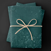 グリメリーティール(緑がかった色) グランジ |濃い濃い緑のグラームダマスク ラッピングペーパーシート