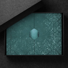 グリメリーティール(緑がかった色) グランジ |濃い濃い緑のグラームダマスク 薄葉紙