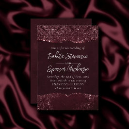 グリメリーワグランジイン | Sangria Bordeaux Damask 招待状