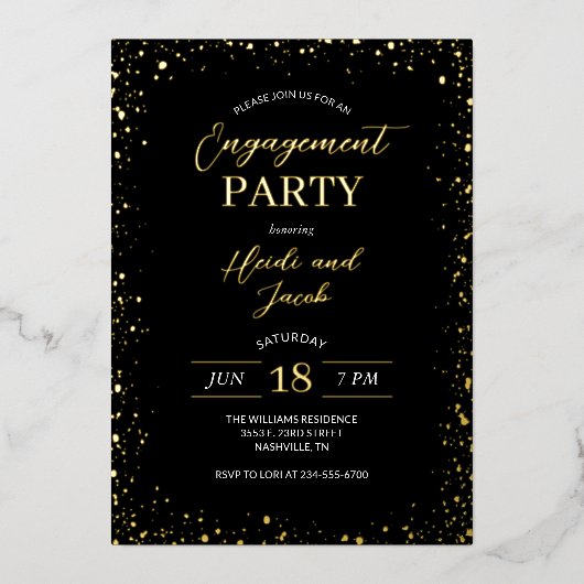 グリモダンッツ婚約パーティ招待状フォイルインヴィ 箔招待状 (正面)