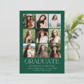 グリモダンッドグリーン9フォトコラージュ卒業パーティー 招待状 (スタンド正面)