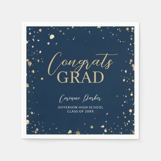 グリモダンッパーソナライズされたツ卒業 スタンダードカクテルナプキン (正面)