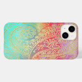 グリモダンーと金ゴールドダマスクの水色 Case-Mate iPhoneケース (裏面 (横))