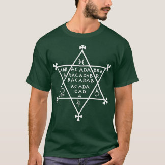グリモワールHexagram Abracadabra Talisman Amulet Occu Tシャツ
