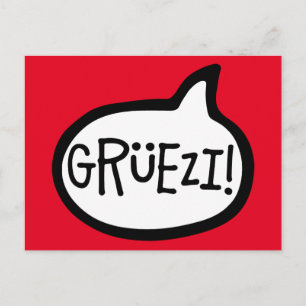 グリュエジ!こんにちは、スイスドイツ語、Schwizerdutsch ポストカード