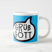 グリュスゴット，ドイツ語ハロー，オーストリア，バイエルン，スワビア ジャンボコーヒーマグカップ (右)