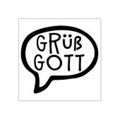グリュスゴット，ドイツ語，バイエルン語ハロースピーチバブル ラバースタンプ (インプリント)