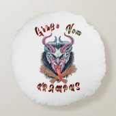 グリュスヴォムクランプスユール（キリスト降誕祭）デビルディヴェンダースクランプスナクト ラウンドクッション (裏面)