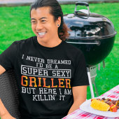 グリラーおもしろいグリリングBBQ喫煙恋人 Tシャツ