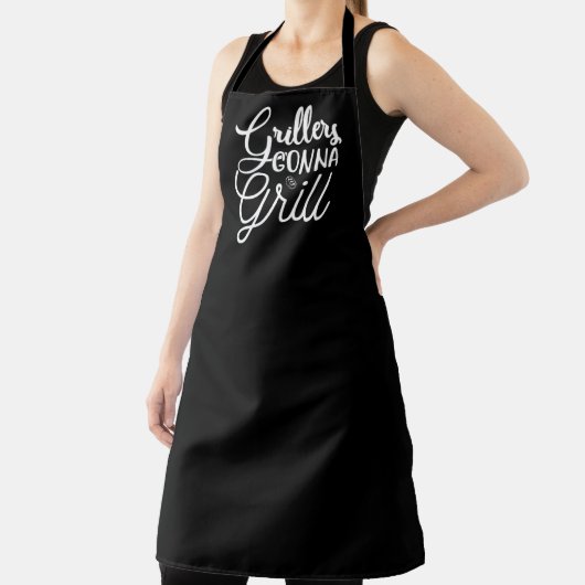 グリラーがBBQ大型ブラックエプロンをグリルする エプロン (インサイチュ)