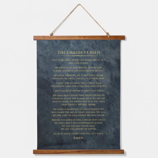 「グリラーの信条」 吊り下げ型タペストリー (正面)