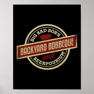グリラーNのためのByrbecue Byckyard BbqロゴをBbs ポスター