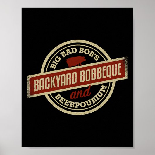 グリラーNのためのByrbecue Byckyard BbqロゴをBbs ポスター (正面)