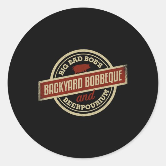 グリラーNのためのByrbecue Byckyard BbqロゴをBbs ラウンドシール (正面)