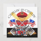 グリリンとチリンの消防本部クックアウト招待状 招待状 (正面)