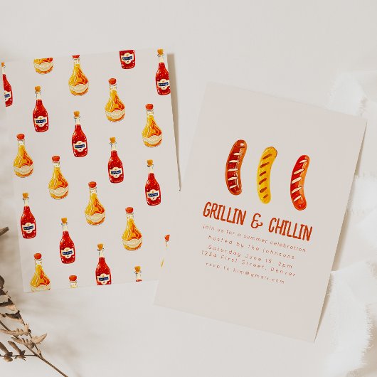 グリリンと肌寒い夏の裏庭BBQ 招待状