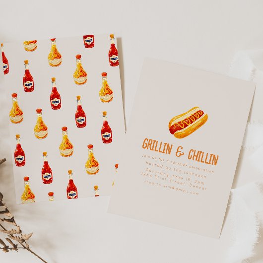 グリリンと肌寒い夏の裏庭BBQ 招待状