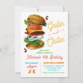 グリリンアンドチリンBBQハンバーガー誕生日 招待状 (正面)