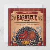 グリリングタイムBBQパーティの招待状 招待状 (正面)