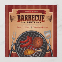 グリリングタイムBBQパーティの招待状 招待状