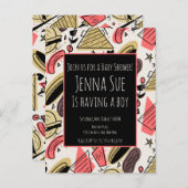 グリリング夏BBQドードルベビーシャワー ポストカード (正面/裏面)