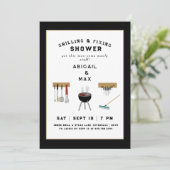 グリリング&固定カップルブラックシャワー招待状 招待状 (スタンド正面)