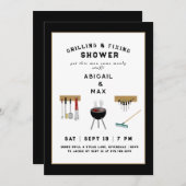 グリリング&固定カップルブラックシャワー招待状 招待状 (正面/裏面)