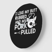 グリリングBBQのようなお尻擦り豚プル ラージ壁時計 (傾斜)
