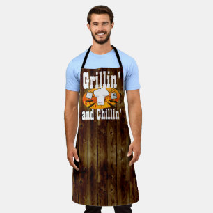グリリンチリンおもしろいメンズBBQ料理シェフエプロン エプロン