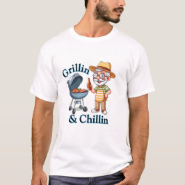 グリリン&チリン – BBQおもしろいデザインパパ Tシャツ