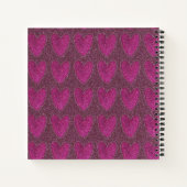グリリーグリッターピンクハートフォトノートブック ノートブック (裏面)