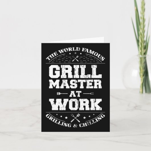 グリルおもしろいマスターBbqシェフ燻肉好きギフト カード (正面)