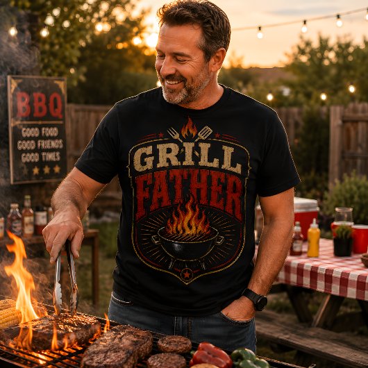 グリルお父さん ヴィンテージBBQ レトロ父の日 Tシャツ