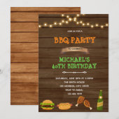 グリルしてチルする BBQ 誕生日パーティー招待 招待状 (正面/裏面)