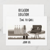 「グリルしようぜ!」あらゆるシーンに対応する招待状 招待状 (正面/裏面)