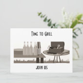 "グリルしようぜ" オールシーズン使える招待状 招待状 (スタンド正面)